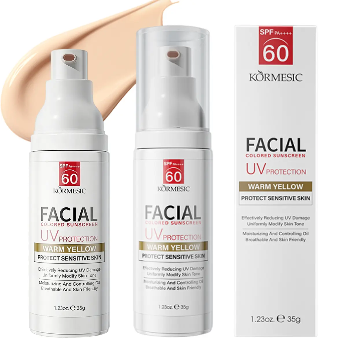 1Pcs Liquid Foundation SPF 60, Hydrating Tinted Mineral Face Sunscreen Lotion, Full Coverage Lightweight Concealer Foundation, 2-In-1 Lightweight Facial Sunscreen and Primer, Beach Must Haves