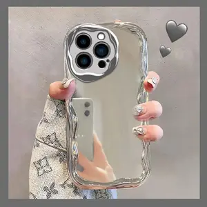 Phone Case For With iPhone16 14 15 1312 Pro Max 11 XSMax，Plus Portable Holder Stand Stylish Plating Cream Soft Cover