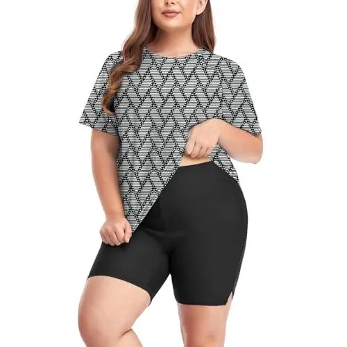 Set (Shirt & Shorts), Black White