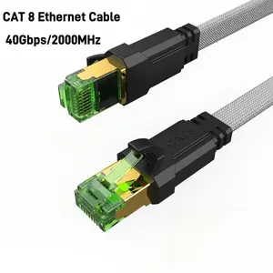MIZIQIER Cat 8 Ethernet Cable, High Speed Braided 40Gbps 2000Mhz Network Cord, Cat8 RJ45 Shielded Indoor LAN Cables Compatible for Gaming PC PS5 Xbox Modem Router