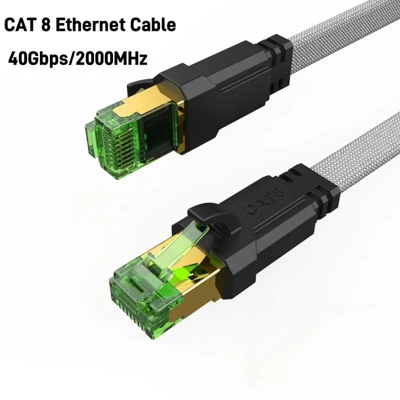 MIZIQIER Cat 8 Ethernet Cable, Internet High Speed Braided Shielding Durable 40Gbps 2000Mhz Enhanced Bandwidth Network Cord, Cat8 RJ45 Shielded Indoor LAN Cables Length Variety Compatible for Multiple Devices Gaming PC PS5 Xbox Modem Router Connectivity