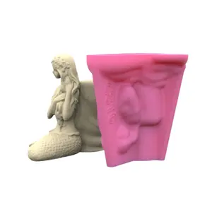 Creative Merman Planter Casting Silicone Mould for Handmade Cement Pots