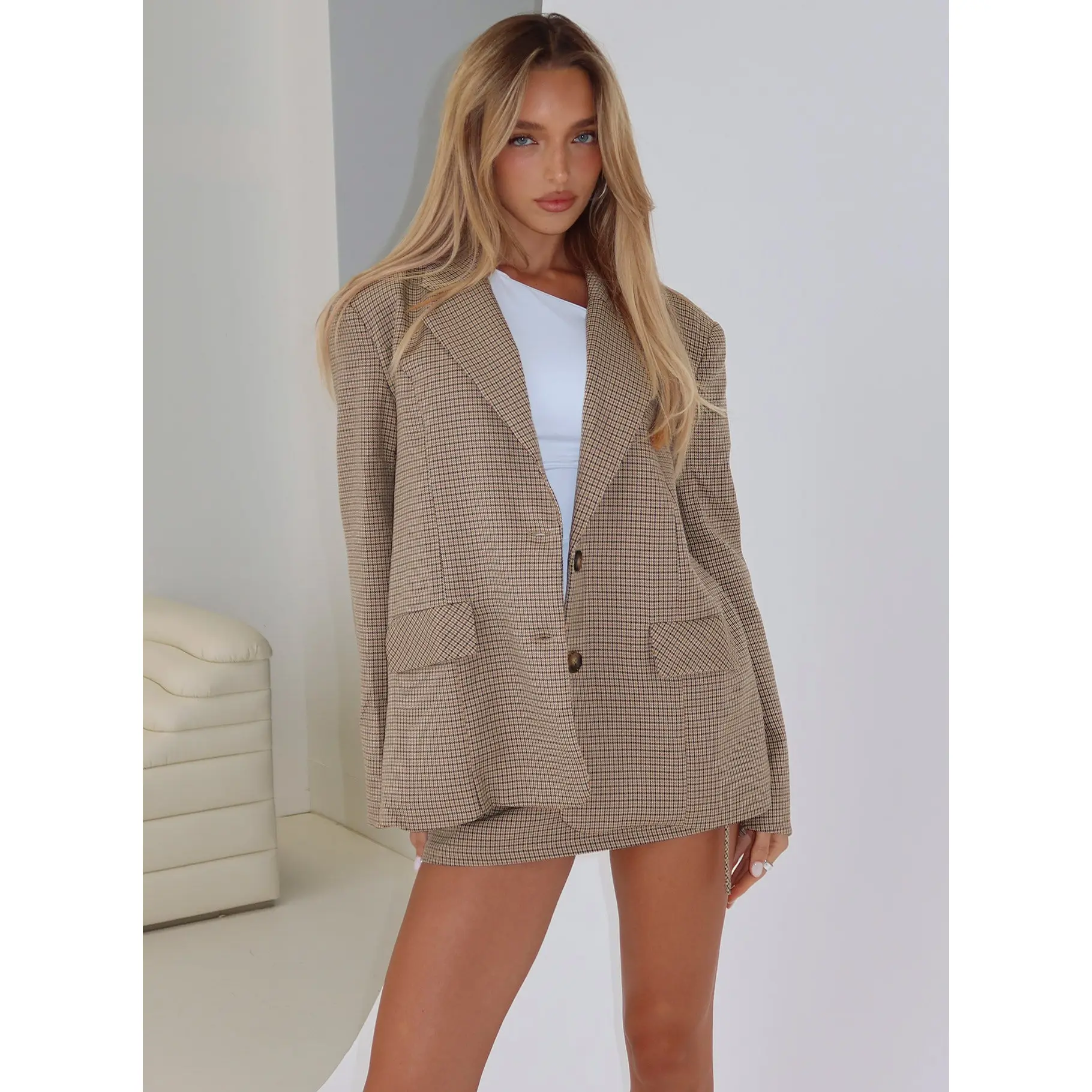 Deane Blazer Brown Check