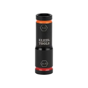 Klein Tools 66076 Impact Driver Flip Socket, 9/16- and 1/2-Inch Sizes, Use with Klein Tools Compact Impact Wrenches BAT20CW, BAT20CW1
