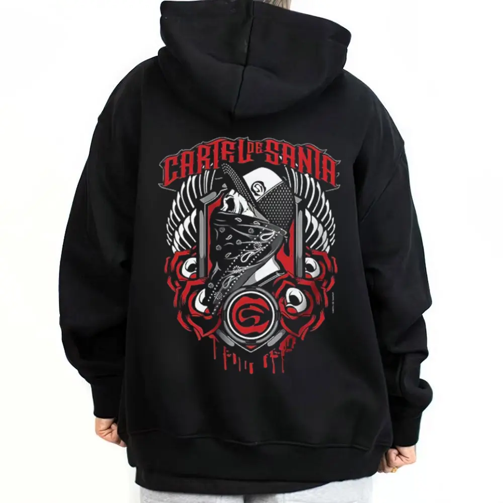 Men's Cartel De Santa Graphic Hoodie Sweatshirt - Basic Minimalist Chicano Mexican Style Casual Streetwear, Machine Wash, Do Not Bleach, Chicanos Clothing Gift