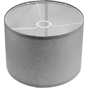 Small Round Drum Fabric Cloth Lamp Shade for Table Lamps Floor Lamps Light Grey