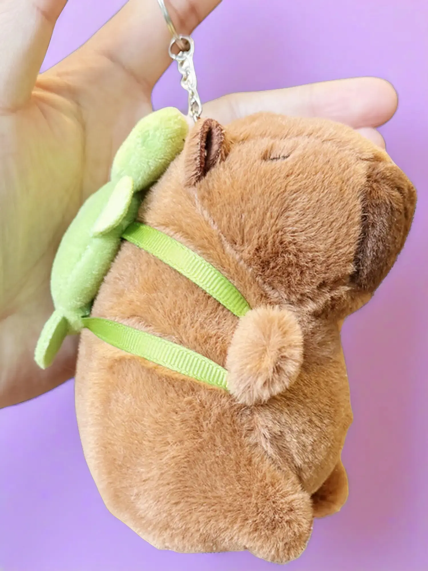 Plush Capybara Home Decor Ornament, Cute Strawberry Turtle Backpack Keychain, Unisex Bag Accessory, Keychain Accessories, Keychain For Bags, Keychain For Purse, Keychain Kawaii, Birthday Gift Choice