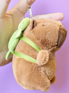 Plush Capybara Home Decor Ornament, Cute Strawberry Turtle Backpack Keychain, Unisex Bag Accessory, Keychain For Bags, Birthday Gift Choice