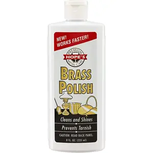Brass Polish and Cleaner - Protective Tarnish Remover - Great Brass, Copper, Chrome, and Sterling Silver Polish - Polisher for Home Decor, Music Instruments, and Jewelry, 8 Fl Oz, Pack of 1