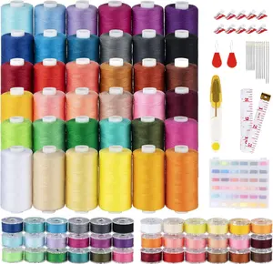 ilauke 700 Yards Sewing Thread, 72 Pcs Prewound Bobbins and Polyester Sewing Threads Kit, 36 Colors Bobbins Thread for Sewing Brother Singer Janome Machine with Sewing Supplies