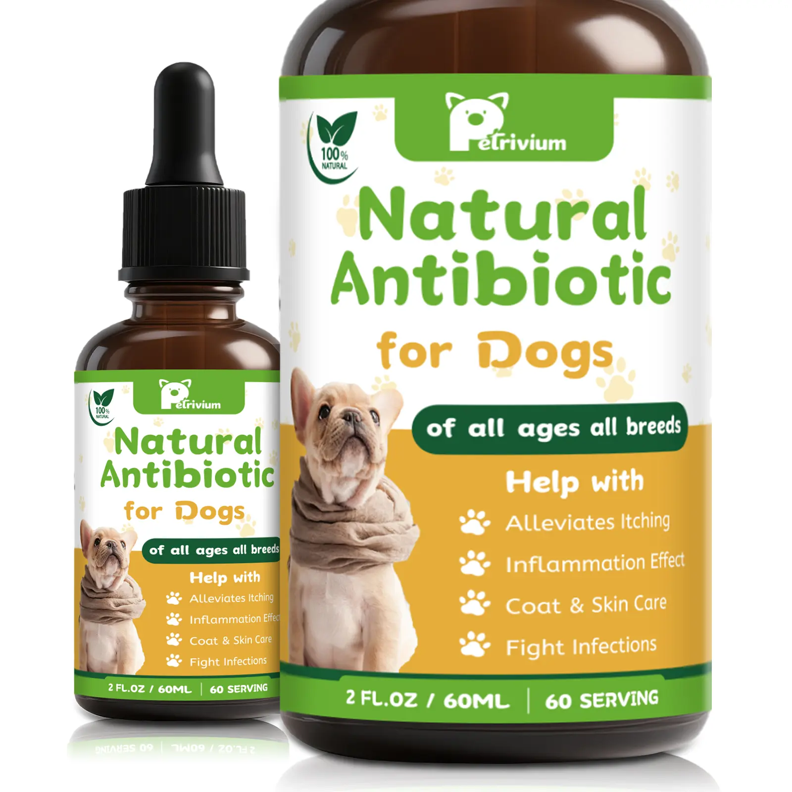 Petrivium Dogs & Cats Natural Support Drops - Aids Respiratory Comfort, Urinary Health, Skin Relief & Digestion | Suitable for All Breeds & Ages | 2 Oz