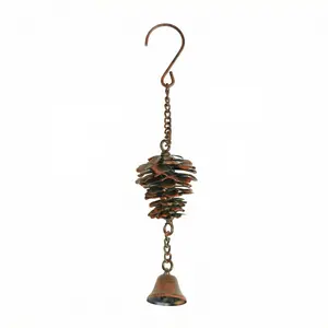 Metal Pine Cone Wind Chime Ornaments Unique Hanging Fall Decor for Holiday Tree Garden Porch Lawn Creative Pine Cone Design for Christmas Easter Home Decoration
