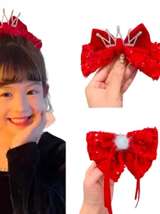 2pcs Autumn Winter Vintage Velvet Bow Hair Clips, Elegant Party Headband Accessories, Daily Use Hair Decorations
