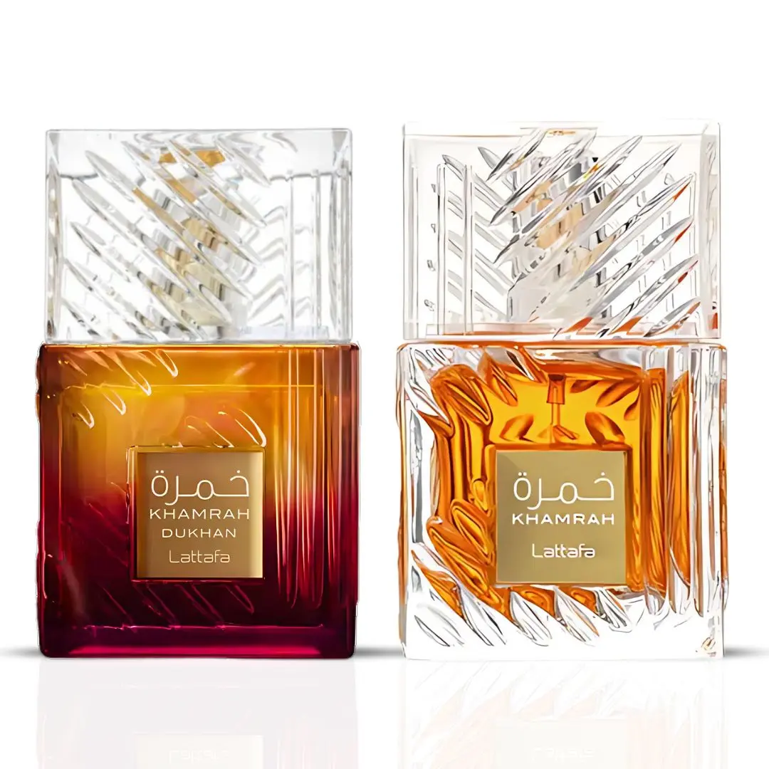 Lattafa Khamrah & Khamrah Dukhan Eau De Parfum Spray 100ML 3.4 oz - Two Icons, One Duo - Intense, Mysterious & Deeply Indulgent Fragrance