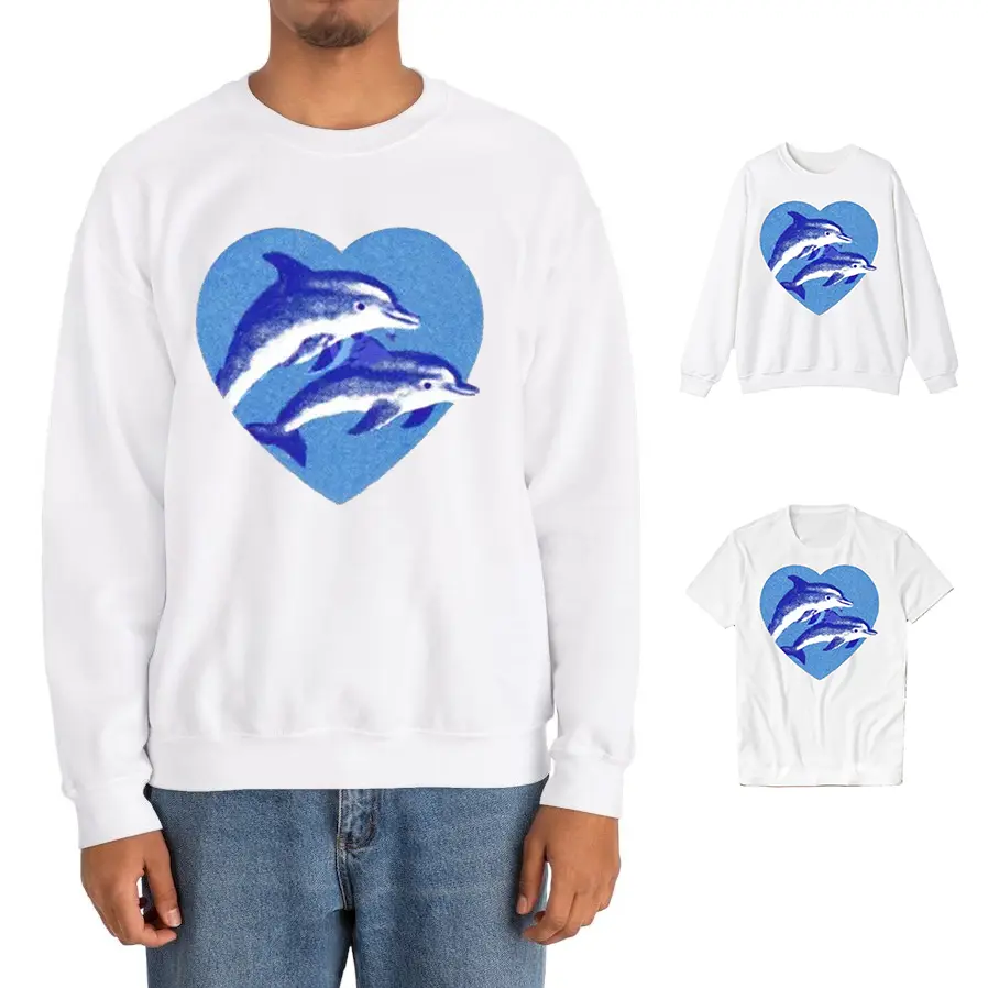 Dolphin Graphic Tee Vintage Dolphin Shirt Graphic Sweatshirt T-shirt Cotton Fabric Classic Unisex Top Menswear