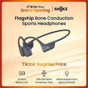 SHOKZ OpenRun Pro 2 - Open-Ear, Bone Conduction Sport Headphones - Sweat Resistant, Workout Headphones with Deep Bass and Smart Mic