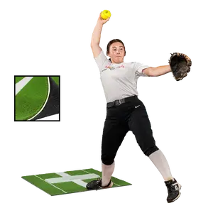 2 × 3 Elite Softball Pitching Mat - Green