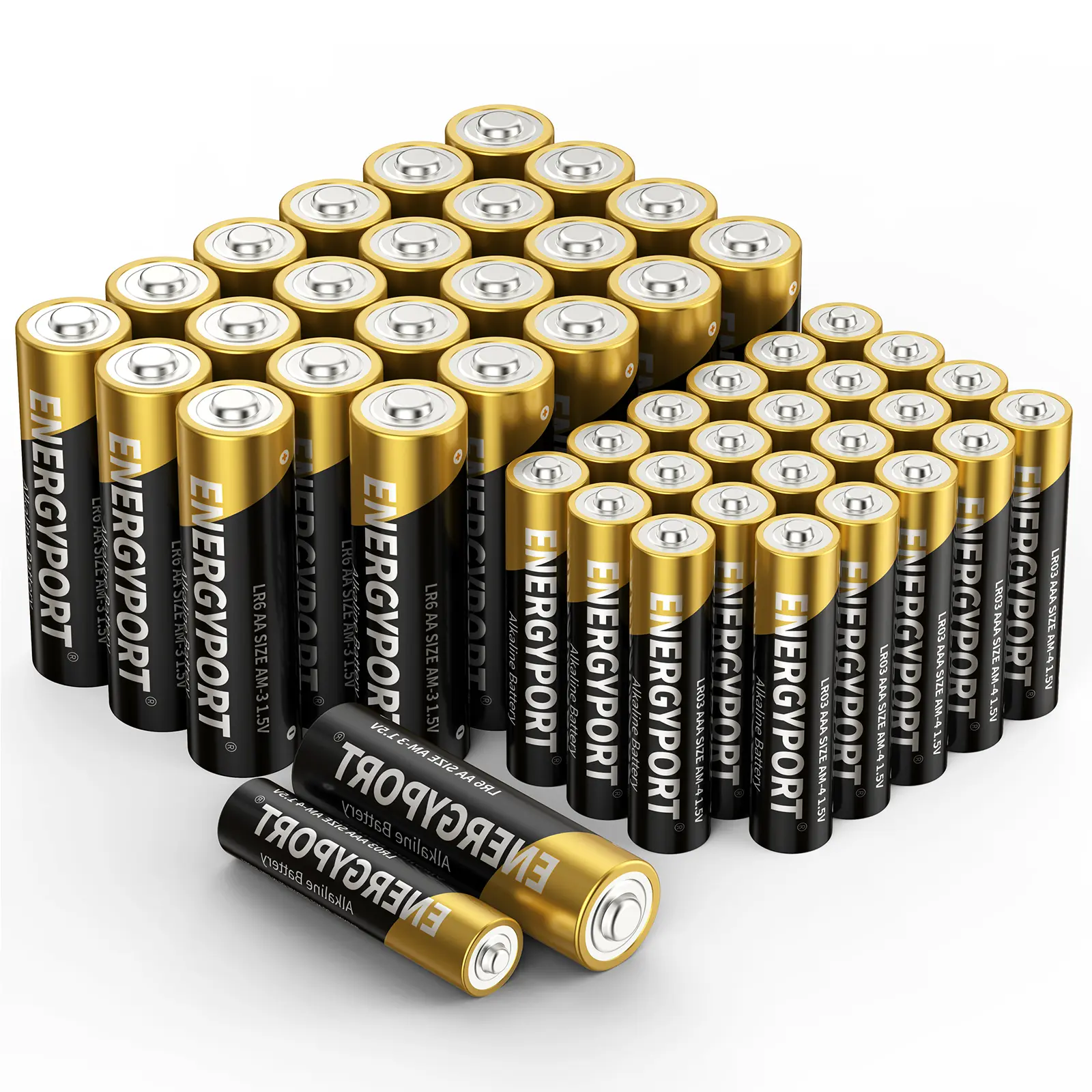 ENERGYPORT AA and AAA 48-Count Combo Pack, 1.5V Super Alkaline Batteries, 24-Count Each, Ultra Long Lasting, 10-Year Shelf Life,  for Home and Office Remote Digital