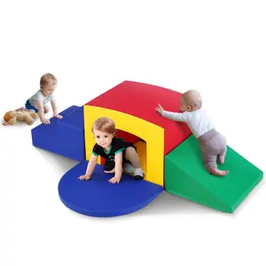 VEVOR Toddler Climbing Toys Indoor, 5 Piece Climb, Crawl and Tunnel Soft Play Equipment, Foam Climbing Toys, Kids Tunnel Maze with Stairs and Ramp, Indoor for Preschoolers Easy to Clean (Assorted)