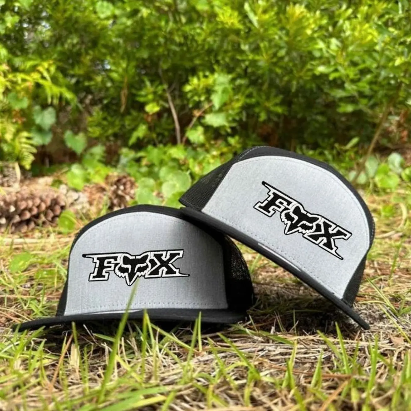 FOX Racing Embroidered Trucker Hat, Adjustable Mesh Snapback Cap, Motocross Dirt Bike Baseball Hat, Breathable Outdoor Streetwear Cap, Gift for Riders and Racing Fans