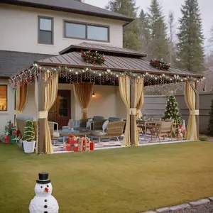 12'x18' Hardtop Gazebo - Galvanized Steel Double Roof with Aluminum Frame, All Season Use for Patio, Garden & Backyard