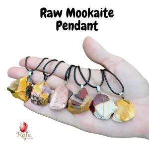 Raw Natural Mookaite Jasper Pendant • Root Chakra Stone Necklaces • Handmade Healing Crystal Jewelry