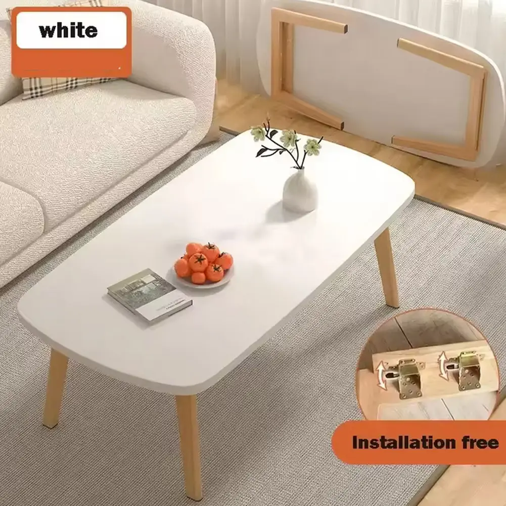 Folding Coffee Table, Collapsible Wooden Mini Desk, Portable Wood Low Table with Folding Legs Fit for Small Spaces Study Bedroom Living Room Kitchen Home Office