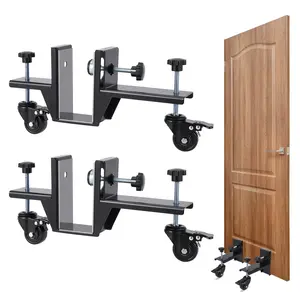 GARVEE 2 Piece Door Installation Kit, 300 Lbs Capacity Heavy Duty Door Dolly for 0 to 2.99 Inches Thick, One-Person Operation, Ideal for Commercial Residential Use, Black