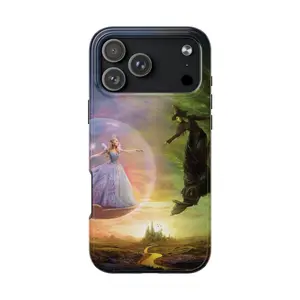 Wicked Magic Duel MagSafe Phone Case, Beautiful Witch and Fairy Scene Design, Fantasy Aesthetic Protective Cover for iPhone 17 16e 16 15 14 13 Series