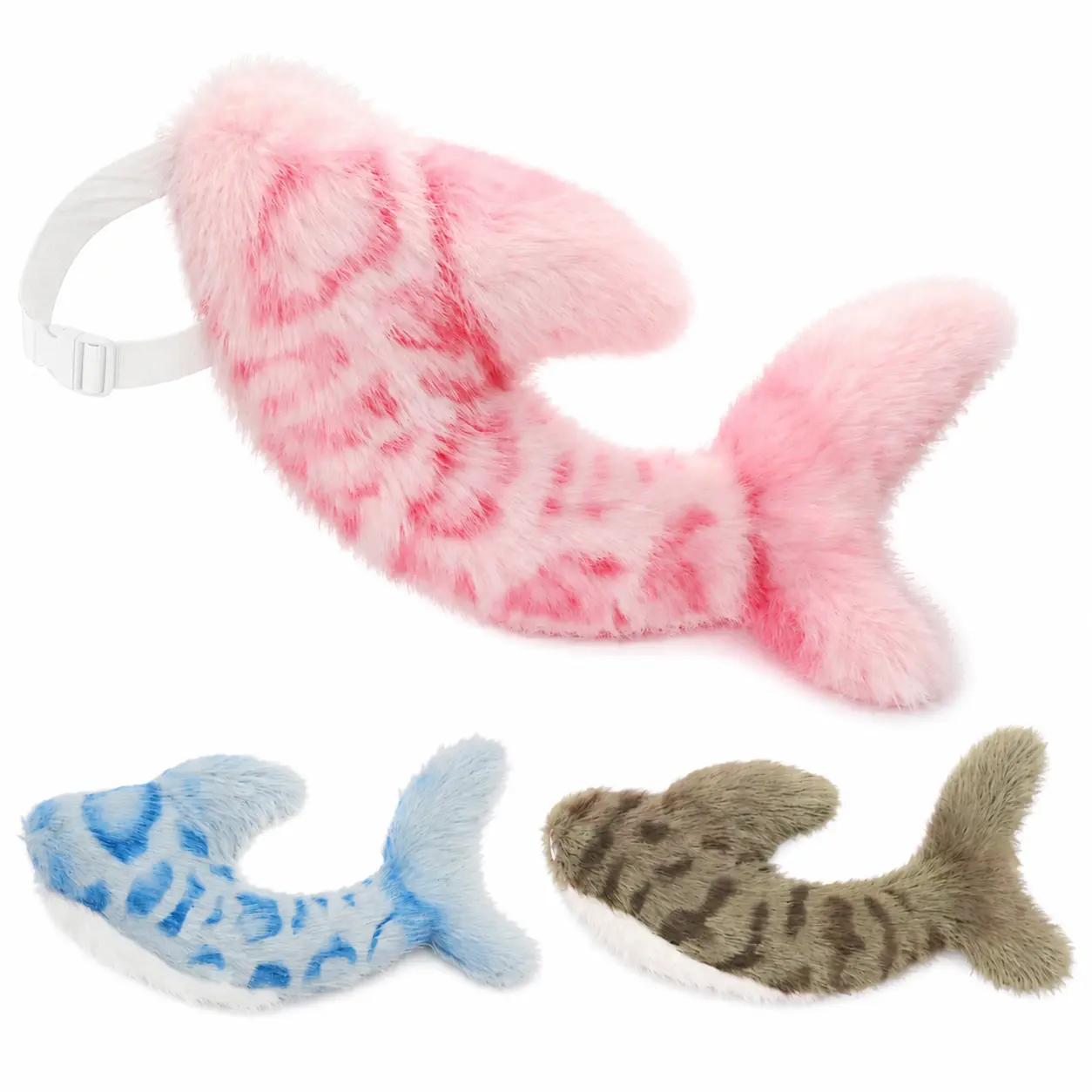 Furry Shark Tail Plush Costume Accessory with Belt Soft Fluffy Animal Tail for Adult Cosplay Halloween Party Outfit Anime Convention Furry Costume Prop Gift Photo Shoot