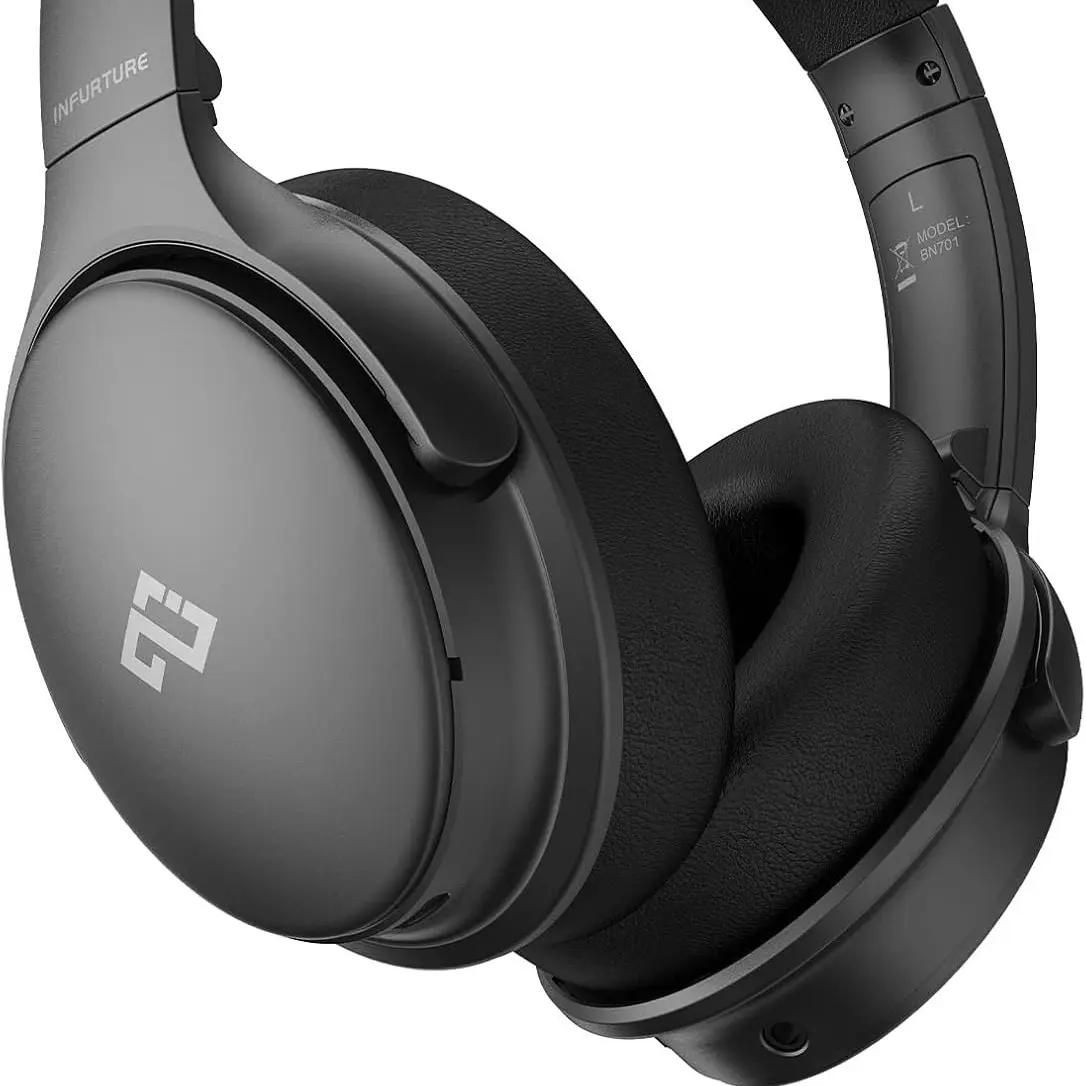 INFURTURE Upgrade Active Noise Cancelling Headphones, H1 Wireless Over Ear Bluetooth Headphones, Deep Bass Headset, Low Latency, Memory Foam Ear Cups,90H Playtime