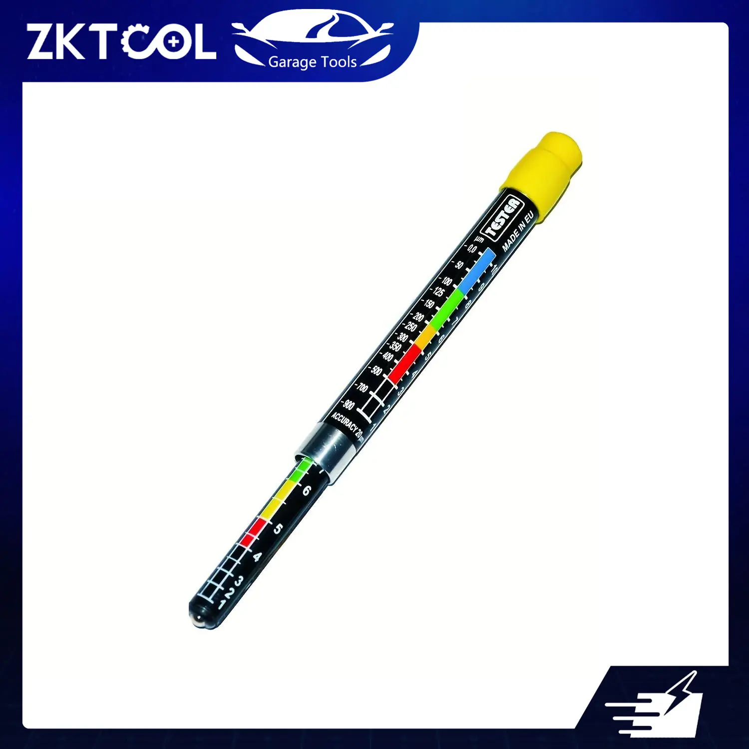 ZKTOOL Compact Pocket-Sized Pen-Shaped Paint Thickness Tester Gauge - High Precision Waterproof Automotive Diagnostic Tool with High-Grade Magnetic Tip, 5-Color Scale for Car Repair, Instant Color-Coded Results for DIY Car Buyers