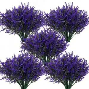 36 Pieces UV Resistant Artificial Lavender Flowers - Realistic Outdoor/Indoor Plastic Lavender Stems for Gardens, Porches, Window Sill Decorations and Home Decor, Spring Friendship Day Decorations