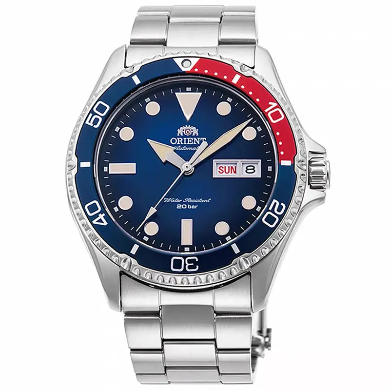 ORIENT AAA Grade Gold Tone Men's Diver Automatic Mechanical Watch,Rotating Timing Bezel,Luminous Hour Markers, Solid Stainless Steel Bracelet, 200M Water Resistant Sport Wristwatch, Multiple Dial & Bezel Color Options Reloj de Buceo Automático para Hombre