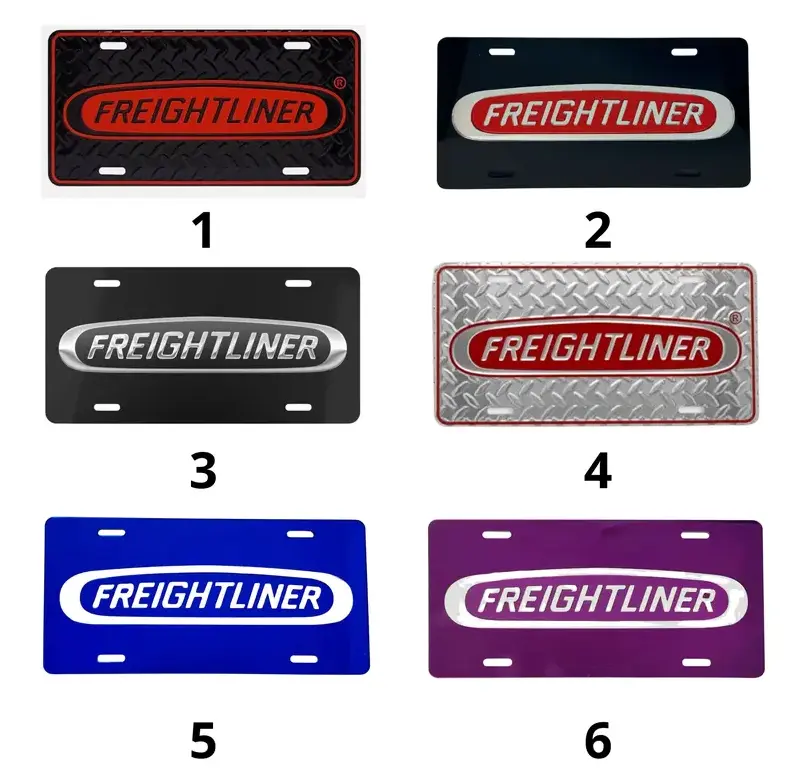 [Freightliner, Heavy Duty Semi-Truck, Commercial Trucker, Industrial Vibe] Freightliner Logo 2D Pride Embossed Aluminum License Plate, 12x6 Front Car Tag, Heavy Duty Semi-Truck Vehicle Vanity Decor
