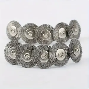 5 Piece Rotary Tool Wire Brush Set, 3mm Handle Drill Bits, Non-Electric Polishing Wheel Drills, Metal Surface Polishing Attachments