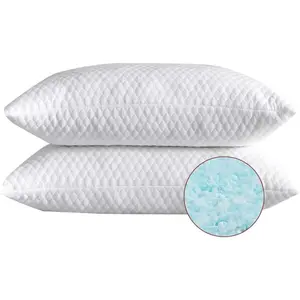 Shredded Memory  Bed Pillows for Sleeping  Size 2 Pack, with Washable Removable  Sleep Pillow for  and Side Sleeper