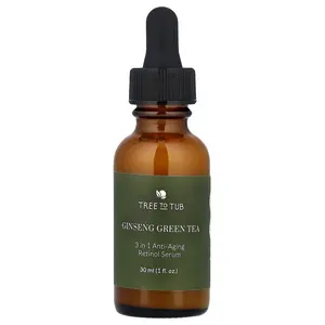 Tree To Tub Ginseng Green Tea, 3-in-1 Anti-Aging Retinol Serum, 1 fl oz (30 ml)