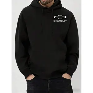 Classic Chevrolet Camo Logo Graphic Oversized Hoodie Men's Casual Loose Pullover Sweatshirt With Brand Emblem Print For Car Enthusiasts, Mens Clothes Graphic Hoodies StreetwearY2Y-W- Grasgraphic Hoodiesgraphic Hoodies