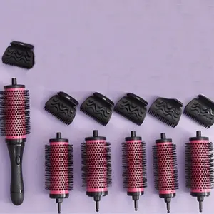 Hair Styling Comb Set, 1 Set Mixed Size Detangling Brush Heads & Hair Clips & Hair Comb Handle, No Heat Styling Tool for Women & Girls, Hair Care Comb, Detangling Hairbrush, Durable Hairdressing Comb