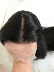 200% Density Lace Front Wig Human Hair Straight Hair Glueless Wigs Transparent Swiss Lace 13x4x1 T-Part Lace Front Wigs Human Hair Pre Plucked With Baby Hair For Women Natural Black Frontal Wig