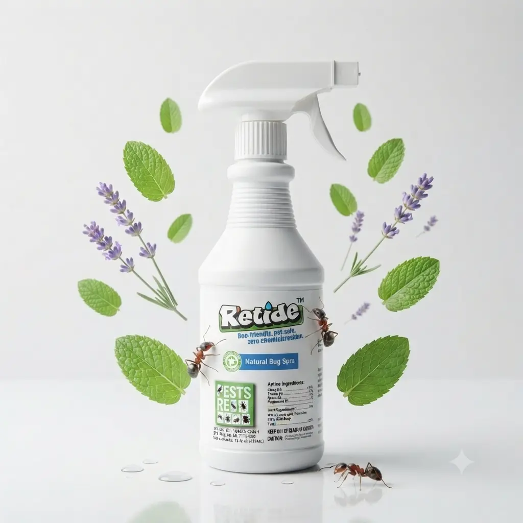 Retide Pet-Friendly Insect Repellent Spray Bottle - Ready-to-Use Pest Control, Deodorizer for Home Users (Tick Guard for Home, Garden)