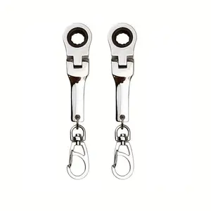 10mm Ratchet Wrench Keychain, Ratchet Mechanism, Portable, Quick Release Tool Holder, Creative Anti-Loss Hanging Buckle, Small Gift Idea, Durable Metal Construction, Reliable