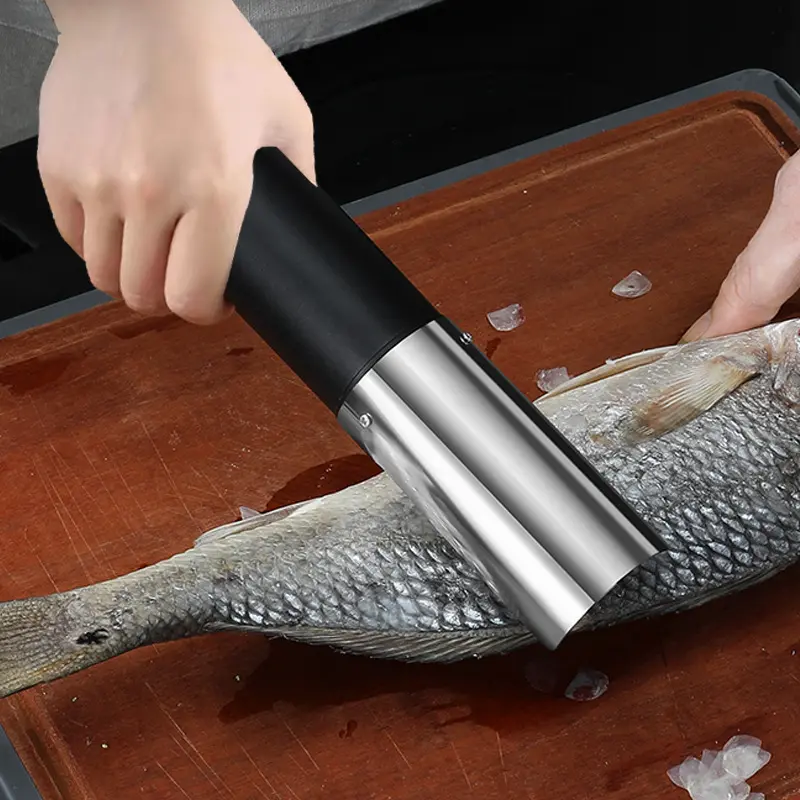 Home/Commercial Fish Scaler – Efficient, Time-Saving & Easy-to-Use with Powerful Performance for All Types of Fishes, Scale Removal Equipment, Seafood Prep Gadget, Home Fish Cleaning Device, Commercial Fish Cleaner, Ergonomic Fish Tool, Streamlined