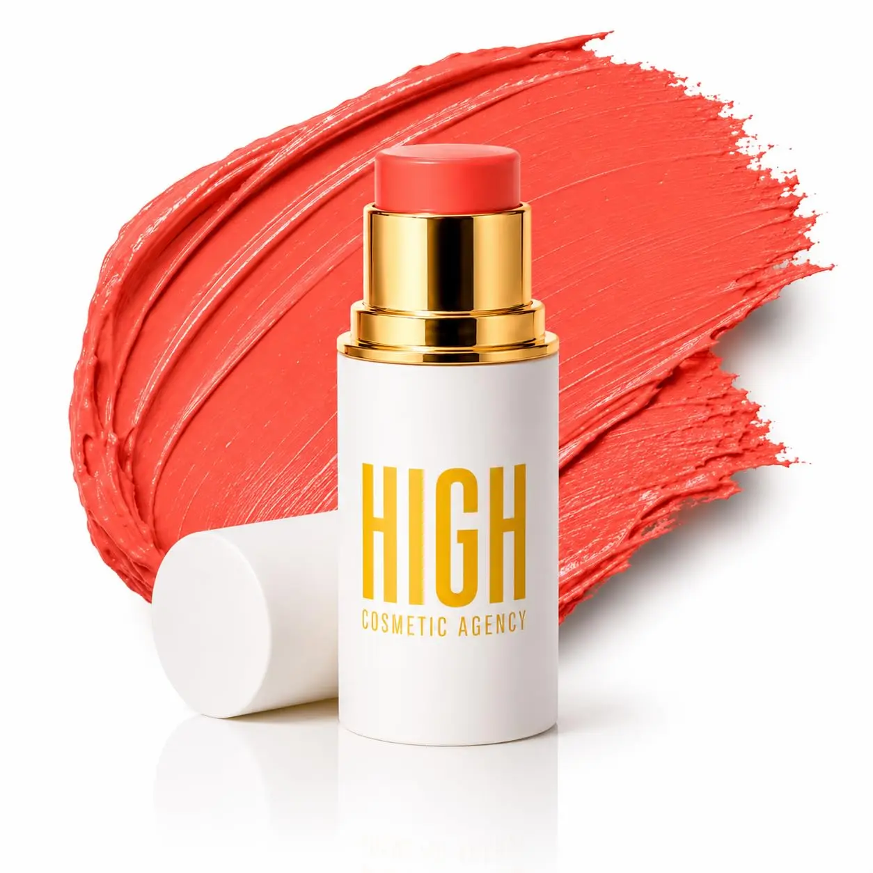 High Cosmetic Agency Cream Blush Stick – Hot Coral  | Buildable Cream Blush for Cheeks | Smooth Satin Finish | Lightweight Blendable Makeup | Vegan & Cruelty-Free