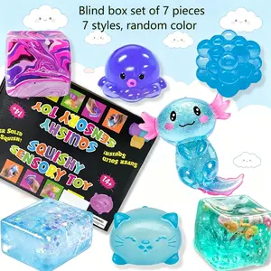 7 Piece Blind Box Malt Sugar Stress Relief Fidget Toys, Creative Slow Rebound Soft Squishy, 7 Styles, Party Gift Set