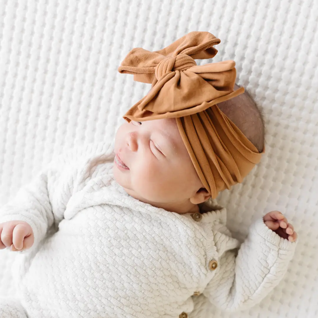 Baby Bling® FAB-BOW-LOUS® soft nylon/spandex wide headband with bow