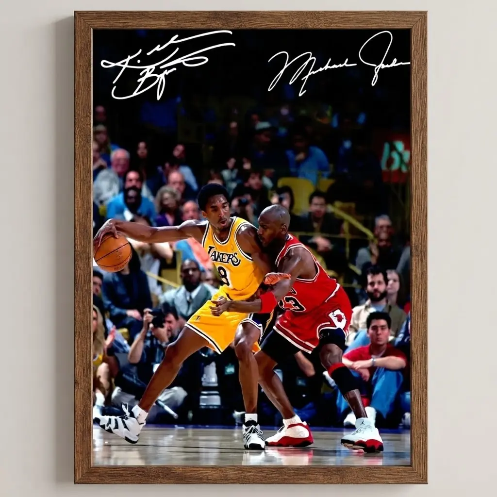 Kobe Bryant vs Michael Jordan Lakers Bulls NBA Classic Poster