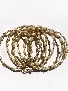 Handmade Pearl Wire Bracelet – Adjustable, Dainty, Trendy Jewelry