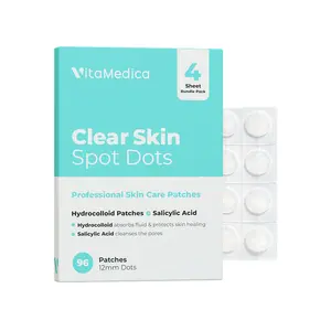 Clear Skin Spot Dots 4-Pack - Hydrocolloid Pimple Patches with Salicylic Acid Acne Skincare Pimple Face Patches
